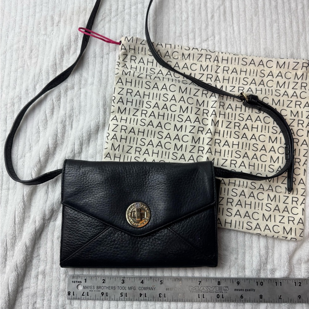 Isaac Mizrahi crossbody black leather bag